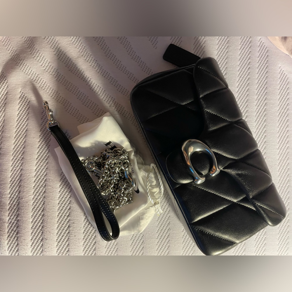 Coach quilted black Tabby wristlet